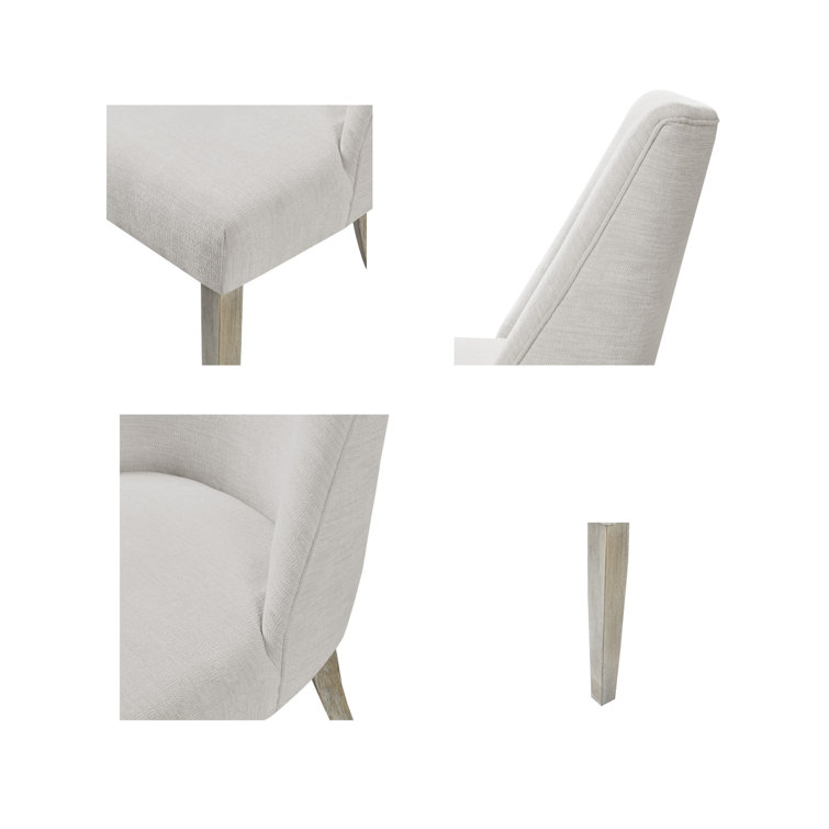 Ivory Upholstered High Back Parsons Dining Chairs Set of 2
