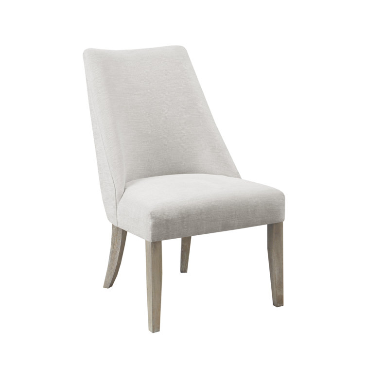 Ivory Upholstered High Back Parsons Dining Chairs Set of 2