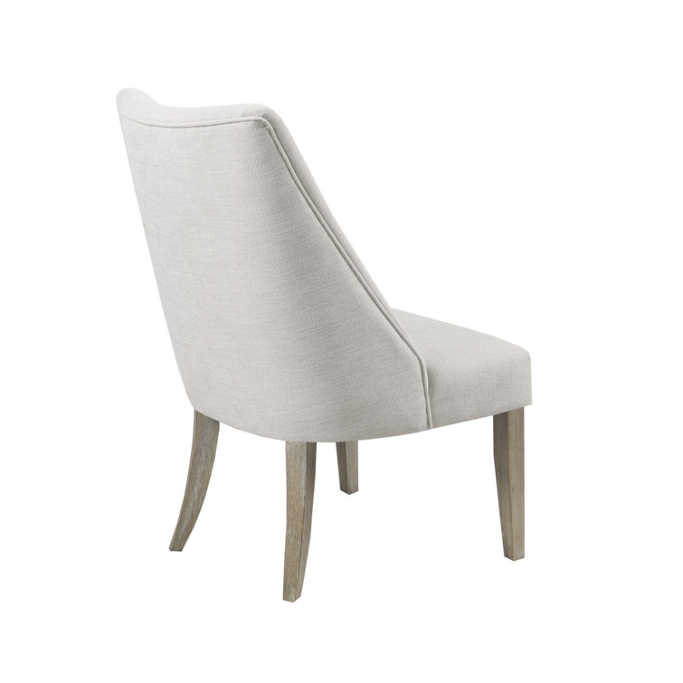 Ivory Upholstered High Back Parsons Dining Chairs Set of 2