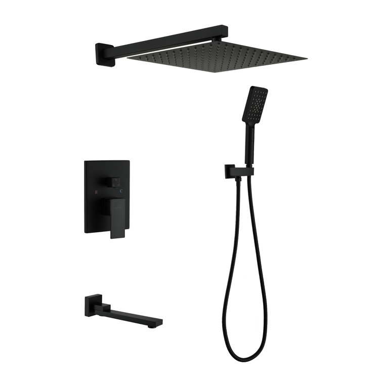 Matte Black Stainless Steel Multi-Head Rain Shower System