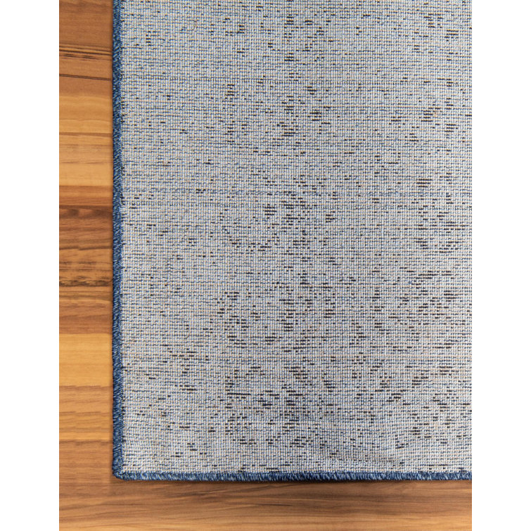 Reversible Tufted Blue Spot 10' x 14' Easy Care Rug