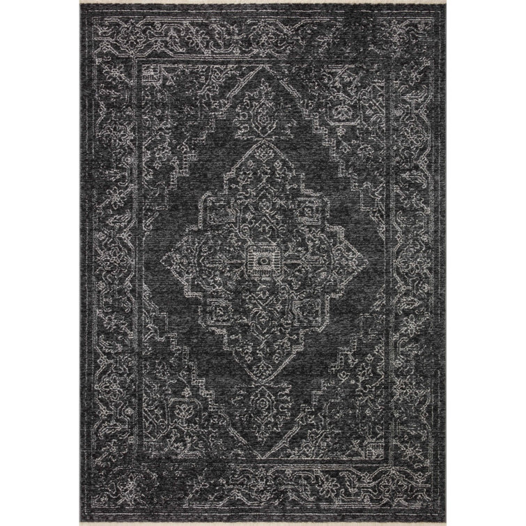 Charcoal Dove 94" x 120" Synthetic Rectangular Area Rug