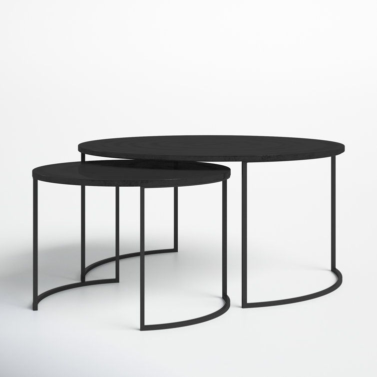 Barnette Black Metal Nesting Coffee Table Set
