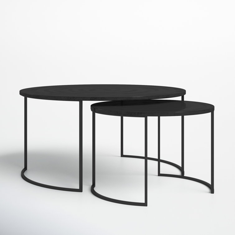 Barnette Black Metal Nesting Coffee Table Set