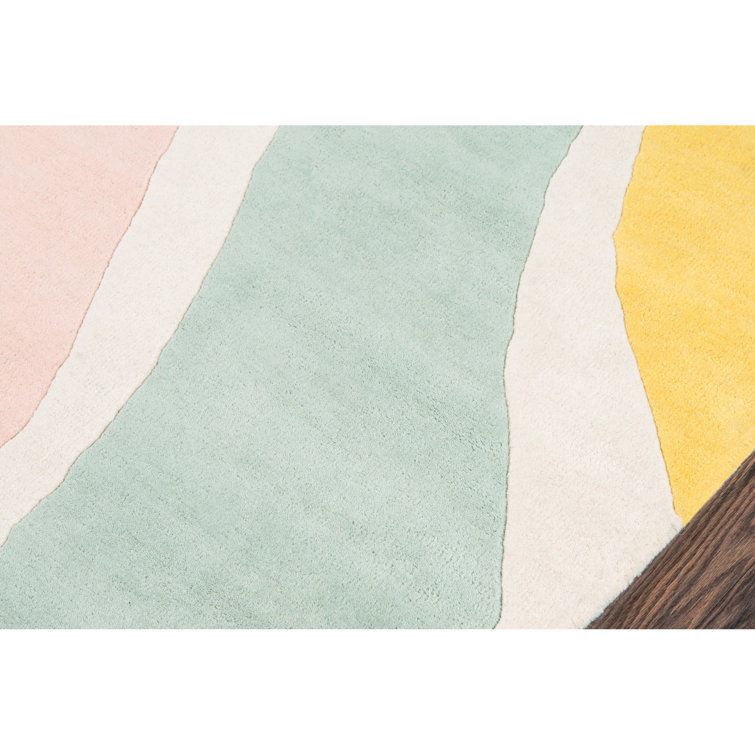 Pastel Stripes Hand-tufted Wool Area Rug 5' x 8'