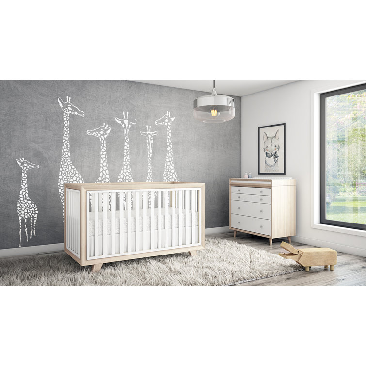 Wooster Almond and White 3-in-1 Convertible Crib