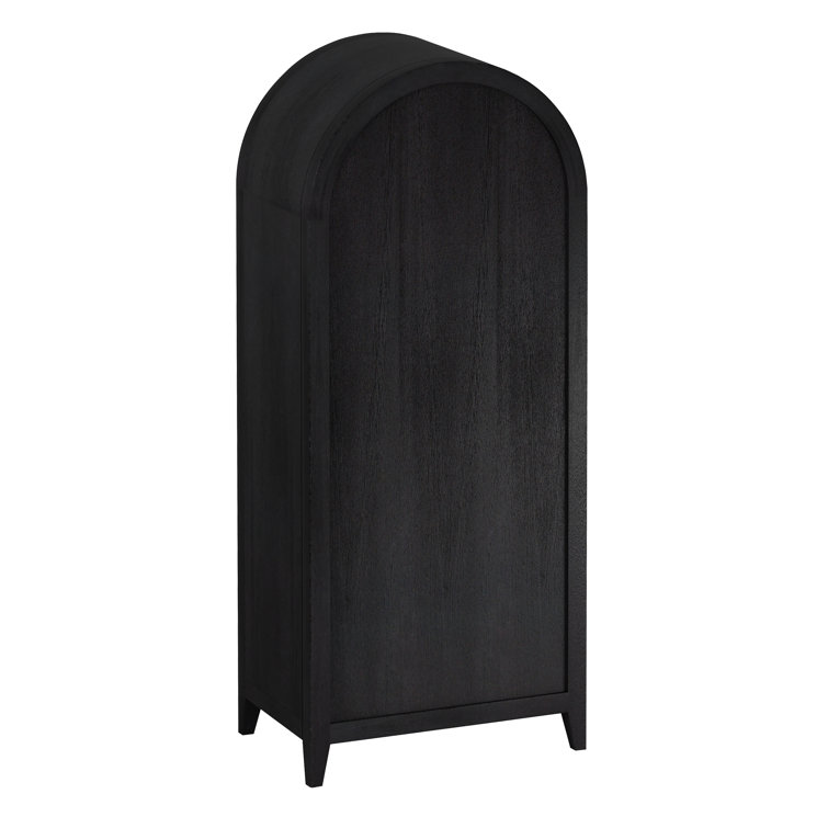 Conrad Kettle Black Adjustable Wooden Bookcase with Arched Top