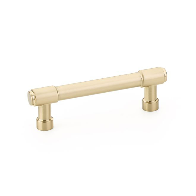 Satin Brass Modern Industrial Bar Cabinet Pull with Mounting Hardware