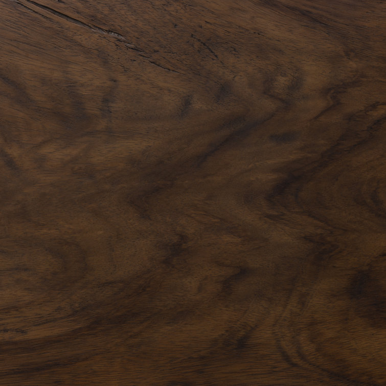 Caramel Wood Executive Desk with Drawer and Shelves