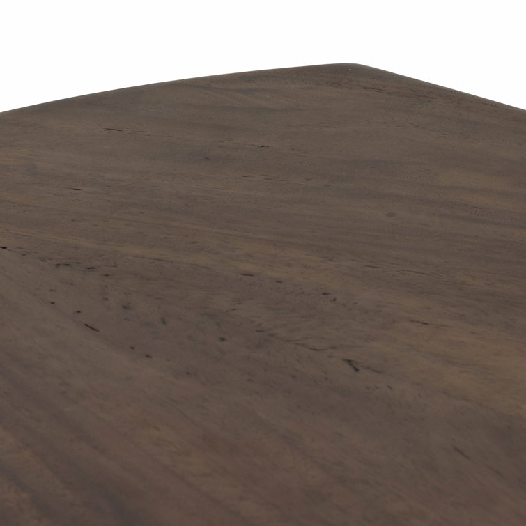 Caramel Wood Executive Desk with Drawer and Shelves