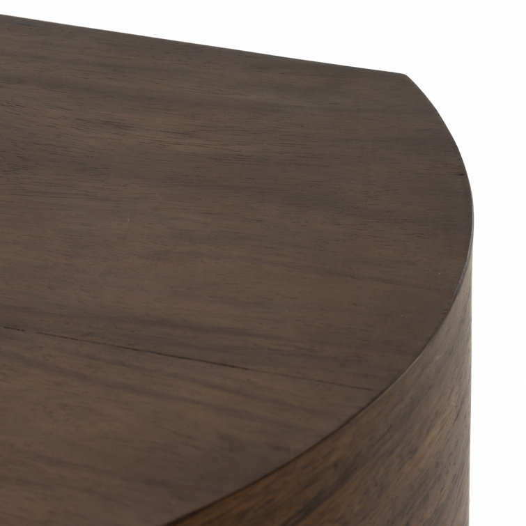 Caramel Wood Executive Desk with Drawer and Shelves