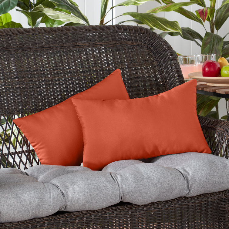 Rust 19 x 12 Inch Outdoor Rectangular Throw Pillows Set