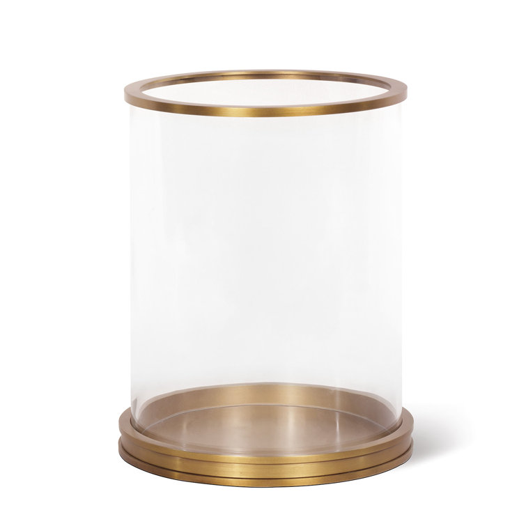 Natural Brass and Glass Hurricane Candle Lantern