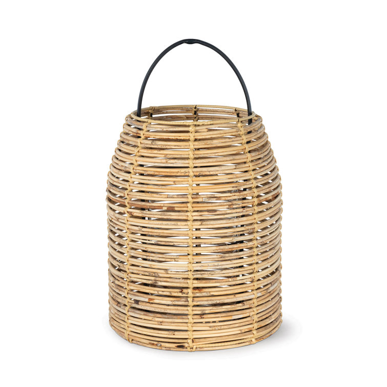 Monica 19'' Natural Bamboo Woven Hurricane Candleholder