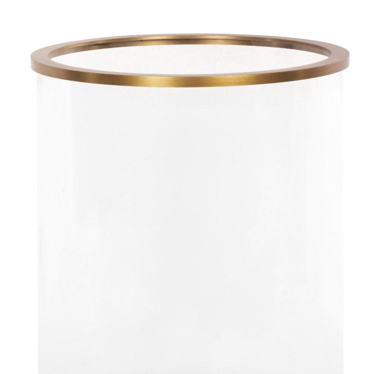 Natural Brass and Glass Hurricane Candle Lantern