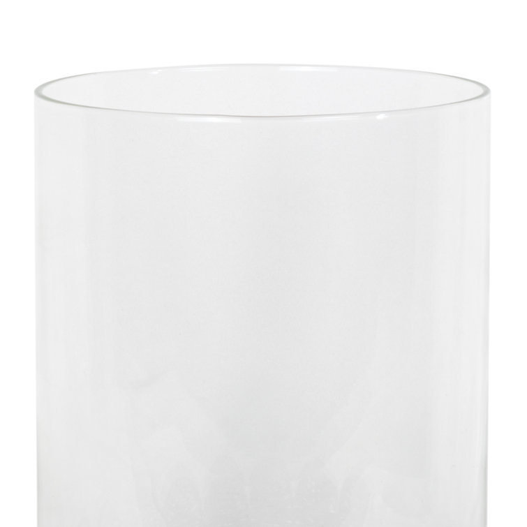 Scalloped Rattan Base 14.5'' Glass Hurricane for Outdoors