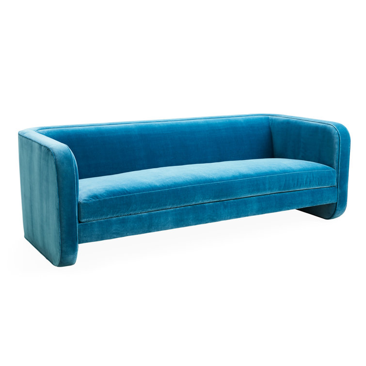 Venice Azure Velvet Tight Back Standard Sofa