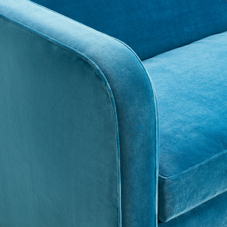Venice Azure Velvet Tight Back Standard Sofa