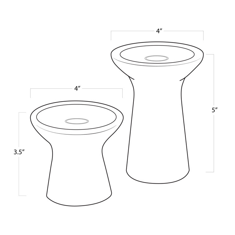Klein Elegance White Marble Pillar Candle Holder Set