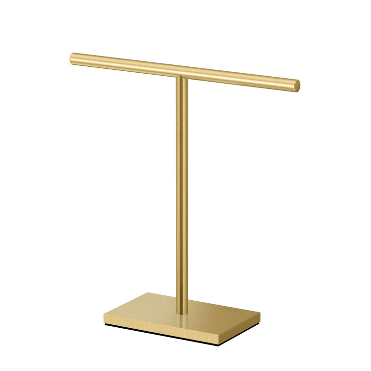 Brushed Brass Modern Countertop Hand Towel Holder Stand