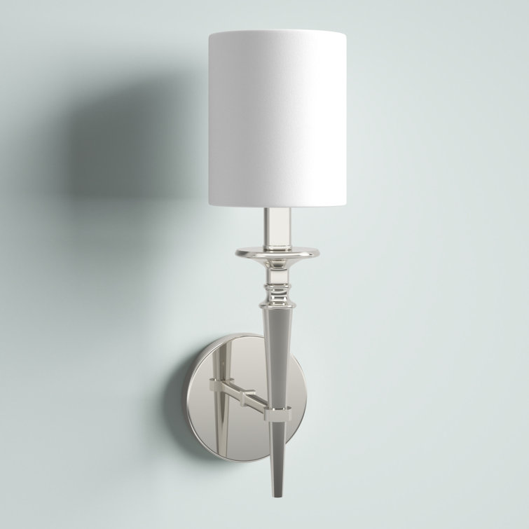 Polished Nickel Fabric Shade Wall Sconce