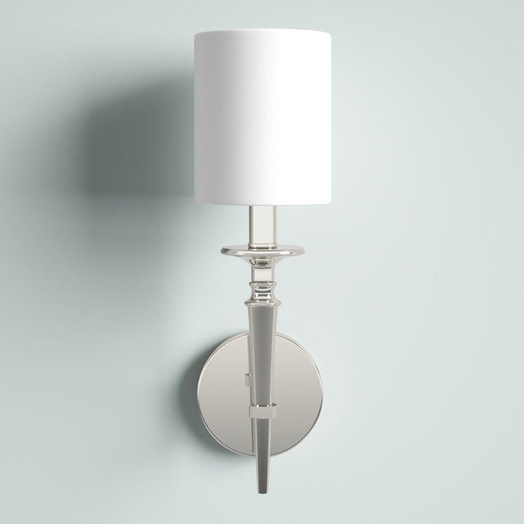 Polished Nickel Fabric Shade Wall Sconce