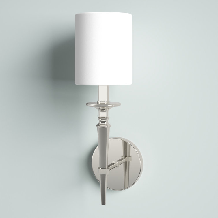 Polished Nickel Fabric Shade Wall Sconce