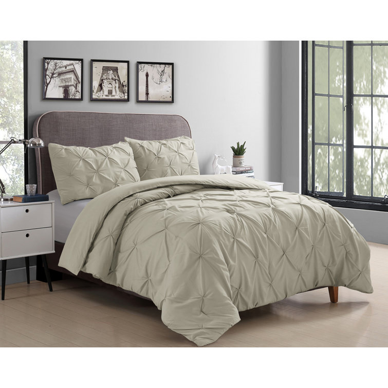 Taupe Twin Pintuck Down Alternative Microfiber Comforter Set