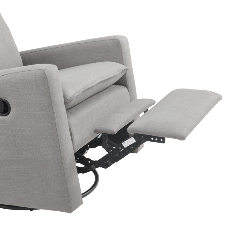 Gray Polyester Swivel Recliner with 360-Degree Motion