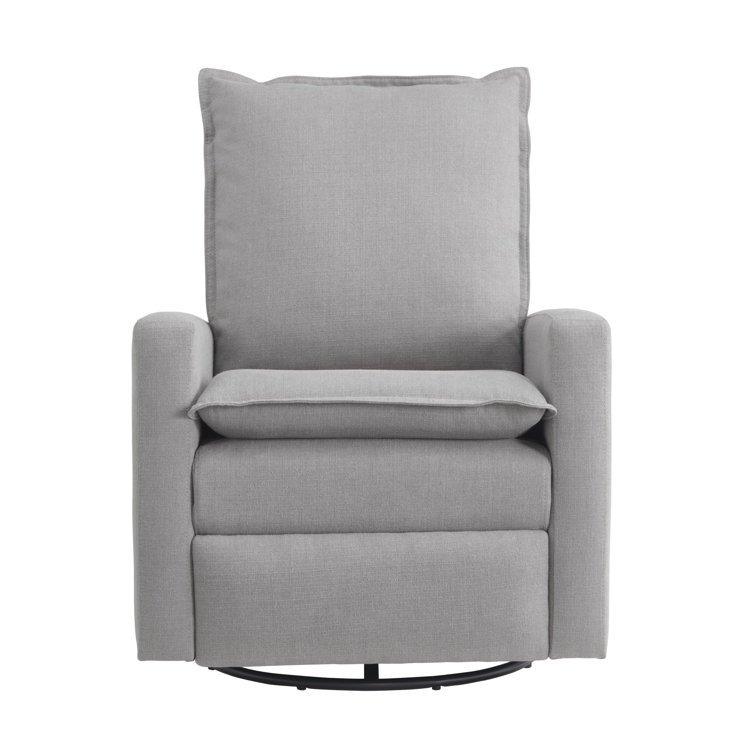 Gray Polyester Swivel Recliner with 360-Degree Motion