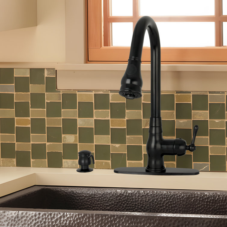 Matte Black Brass Kitchen Sink Soap Dispenser