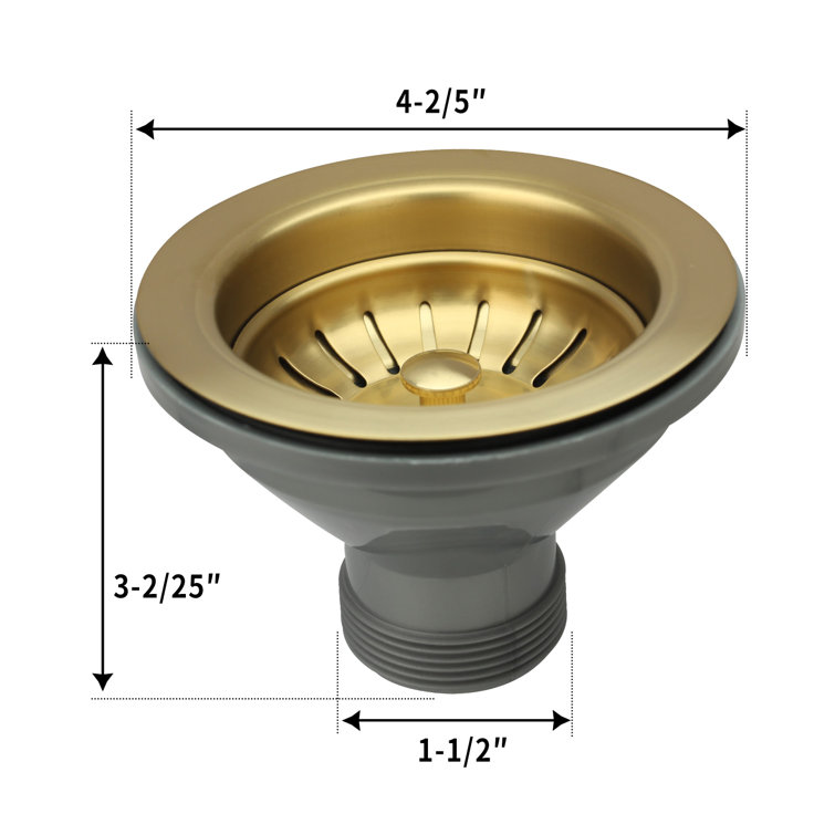 4.4'' Brushed Gold Kitchen Sink Basket Strainer