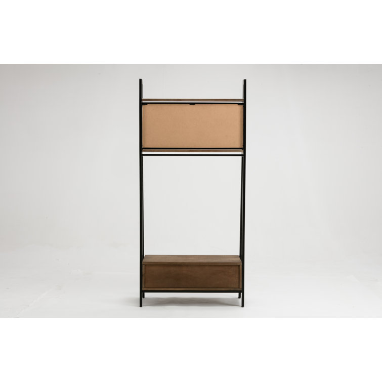 Carlton Mid-Century Natural Fir Hall Tree with Storage