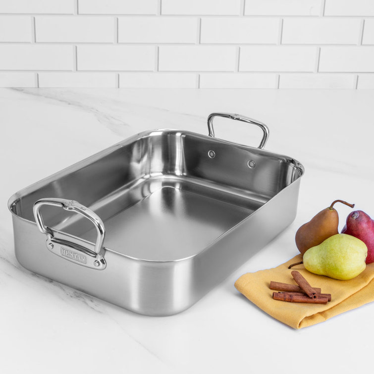 Hestan 14.5" Stainless Steel Roaster with Rack and Handles