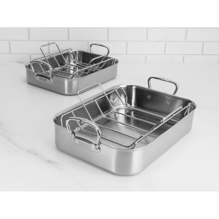 Hestan 14.5" Stainless Steel Roaster with Rack and Handles