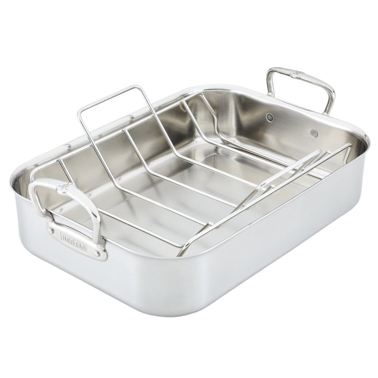 Hestan 14.5" Stainless Steel Roaster with Rack and Handles