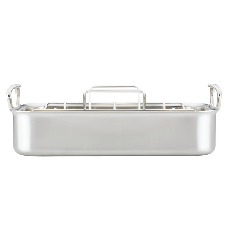 Hestan 14.5" Stainless Steel Roaster with Rack and Handles