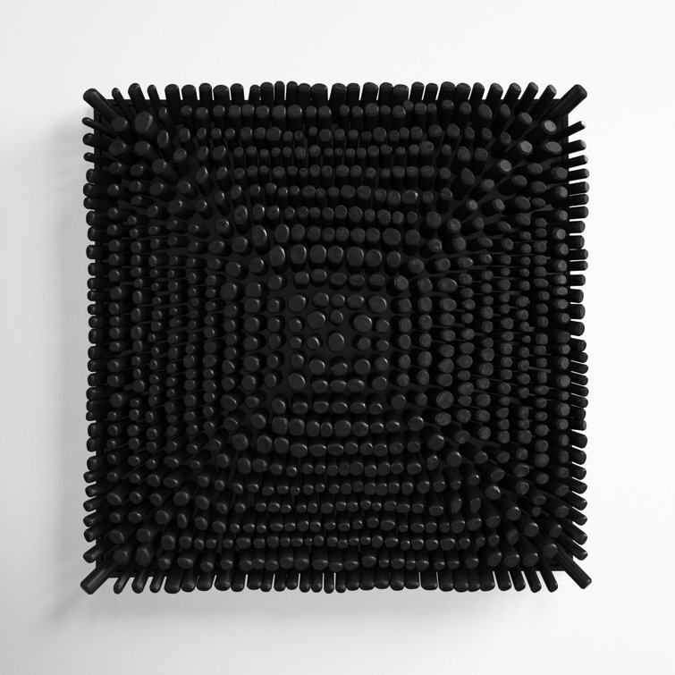Portside Black Solid Beech Wood Wall Decor Panel