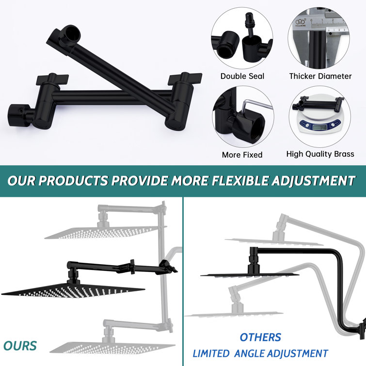 Matte Black Adjustable Dual Rain and Handheld Shower Head