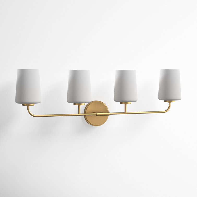 Heritage Brass 4-Light Vanity with Etched Opal Shades