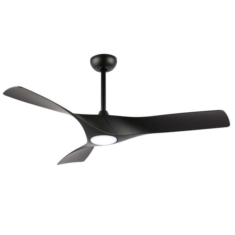52'' Black Indoor Ceiling Fan with LED Light and Remote