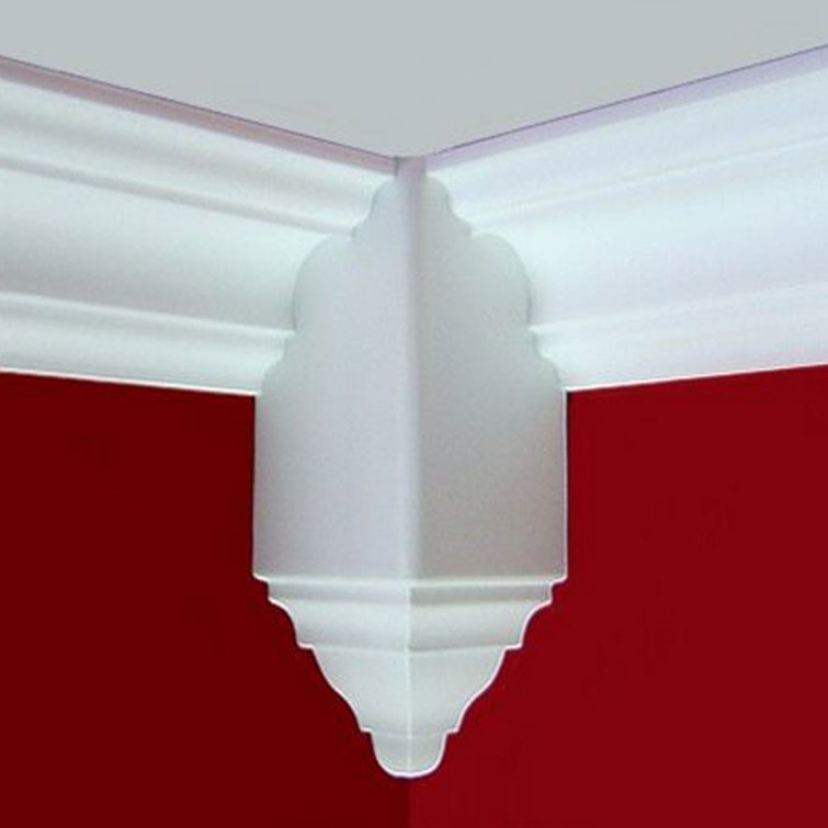 White Medium Crown Molding Inside Corner Block Pack of 4
