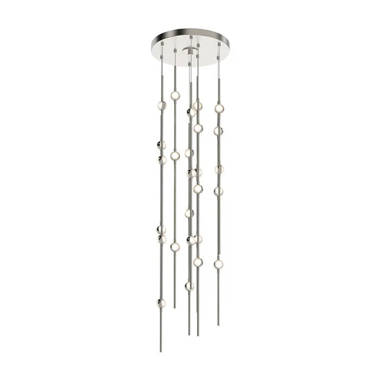 Constellation Andromeda Satin Nickel 40" LED Pendant with Crystal Lens