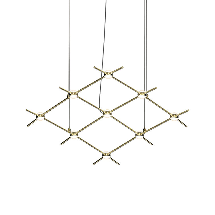 Aquarius Constellation Brass LED Chandelier 28"x66.75"