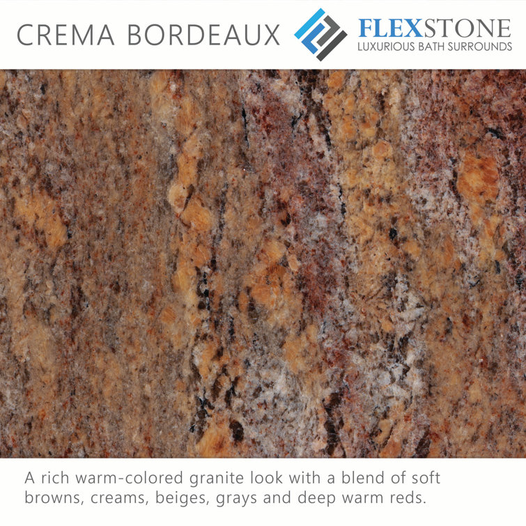 Crema Bordeaux Composite Single Threshold Rectangle Shower Base