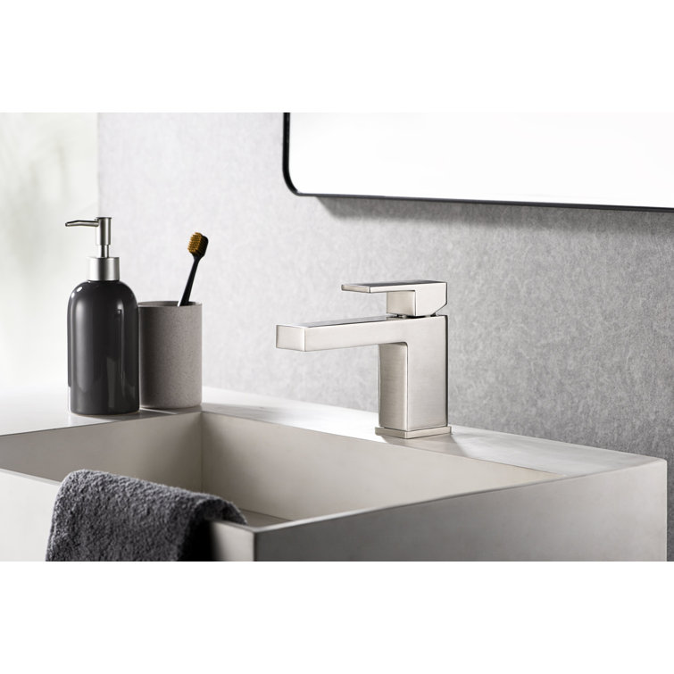 Brushed Nickel Modern Single-Hole Bathroom Faucet