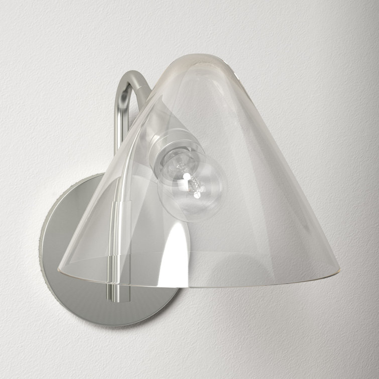 Polished Nickel Clear Glass Dimmable Single Light Sconce