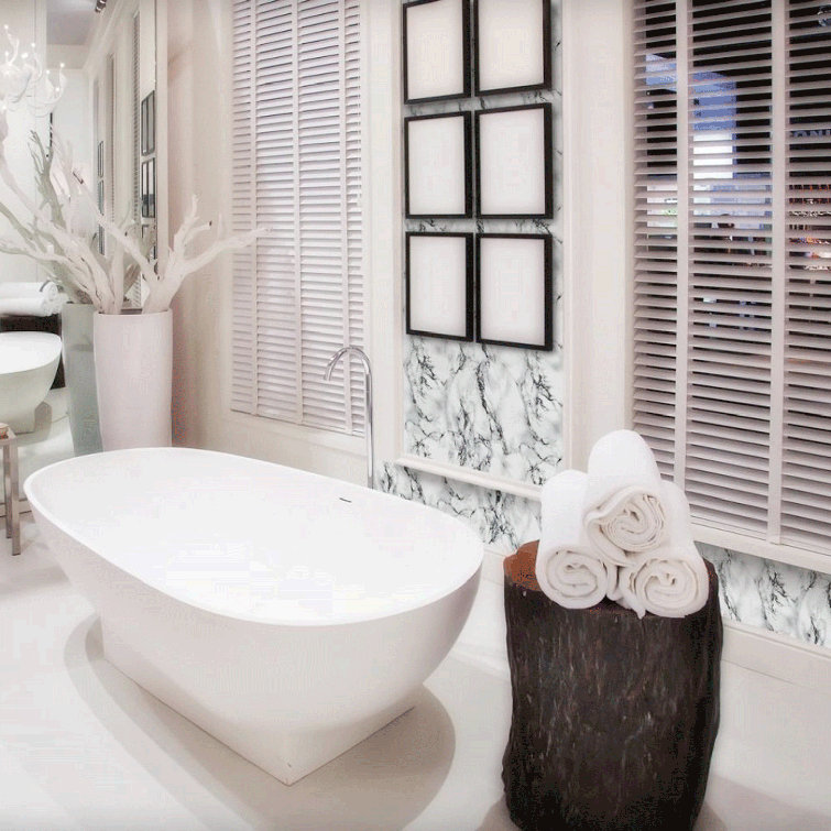 White Marble Self-Adhesive Peel and Stick Vinyl Film