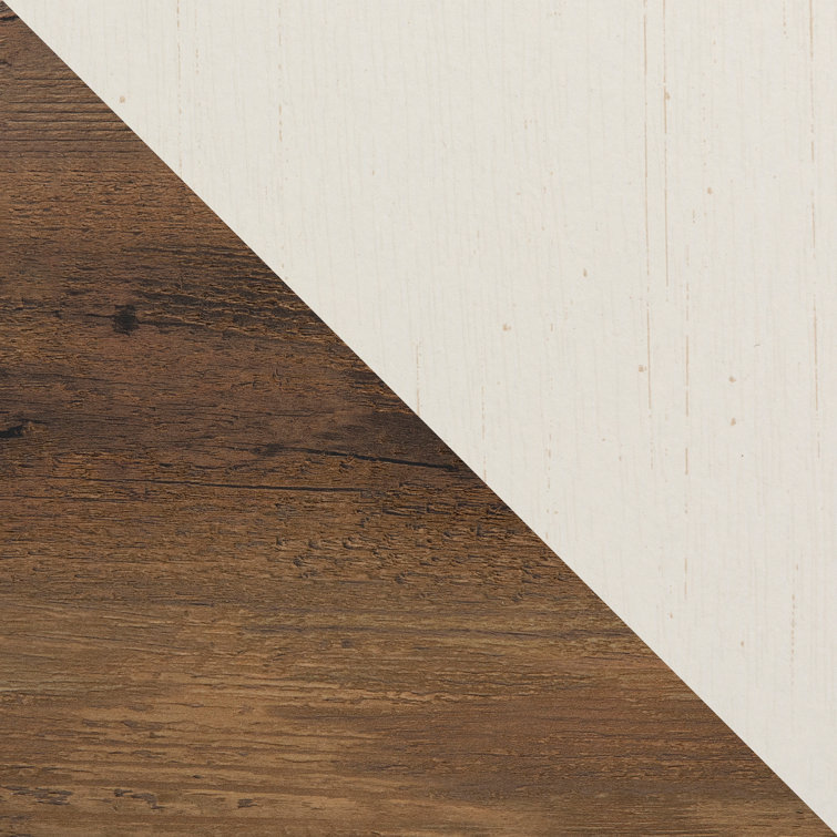 Rustic Oak and Brushed White 56" Sliding Barn Door Sideboard