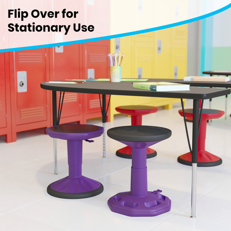 Purple Adjustable Height Kids Active Learning Stool
